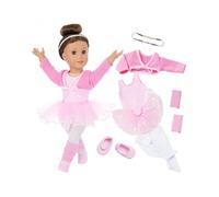 Ballet Dance Dress For 18Inch Girl Dolls Dancing Practice Outfit Breathable Tutu Skirt Shoe Pretend Play Doll Clothes Easy Change Doll Ballet Dress