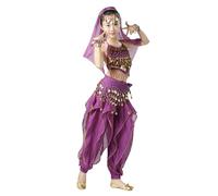 Ballet Dance Dress for Girls 5 Piece Tassel Dancewear Sequin Fringe Dress Modern Latin Ballroom Dancer Skirt Latin Outfit Children's Loose Fitting Plain Clothing School Uniform (Purple, 3-4 Years)