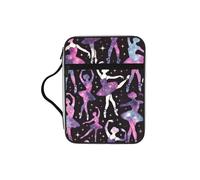 Ballet-Dance-Galaxies Bible Cover Case with Handle, Water-Resistant Oxford Fabric Bible Bag Organizer with Zipper Pockets for Church