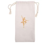 Ballet Dance Shoe Bag 27x14x0.1cm Canvas Drawstring Organizer | White, Protects Pointe Shoes and Slippers, Separates Clean and Dirty Items for Suitcase Packing