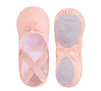 Ballet Dance Shoes Gymnastics Yoga Shoes Split Sole Leather Flats for Girls Ladies Womens Kid's and Adult's Pink, Adult UK6.5/EU40/25cm/9.84Inch