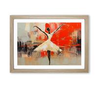 Ballet Dancer Abstract No.2 Framed Print | A2 Oak Framed Wall Art | Ready to Hang | Abstract Fantasy Picture | Living Room Bedroom Lounge Office