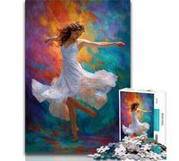 Ballet Dancer Art 1000 Pieces Jigsaw Puzzle For Adults Teens,Help The Brain Exercise Addictive Toys to Cultivate Patience Unique Challenge Game 50x75cm