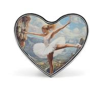 Ballet Dancer Ballerina on The Cliff Button Brooch Pins Heart-Shaped Badges Decoration with Graphic Hat Clothing Bag