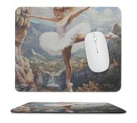 Ballet Dancer Ballerina on The Cliff Mouse Pad Waterproof Ultra-Thin Non-Slip Rubber Base Square Mouse Mat Gaming Mousepad 9.8"x11.8"