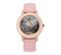 Ballet Dancer Ballerina on The Cliff Womens Leather Strap Elegant Lady Wrist Watches Casual Band Three-Hand Watch