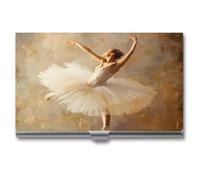 Ballet Dancer Business Card Holder Metal Wallet Credit Card ID Case for Men Women