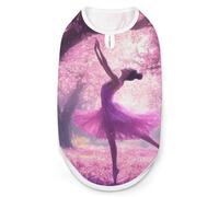 Ballet Dancer Cherry Flowers Dog And Cat Clothes Pet Summer Sleeveless T Shirt Basic Vest L