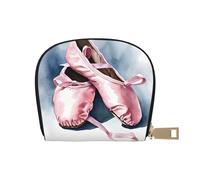 Ballet Dancer Credit Card Holder Pouch Shell Wallet Business Card Case Storage Zipper Coin Pocket Purse Xmas Gift