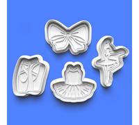 Ballet Dancer Cutter and Fondant Stamp Set of 4 - Party Celebration, Birthday Cake, Baker Cookies, Baking Fun, Sugar Biscuit Topper 8-9cm Cute Turtles