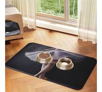 Ballet Dancer Dog Food Mat, Absorbent Pet Feeding Mat for Food and Water Bowls Non-Slip Placement Pad for Floors Waterproof Quick Dry Water Dispenser Mat for Dogs Puppy Cats 16x24 Inch
