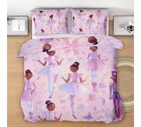 Ballet Dancer Duvet Cover Set Single Kids Teens, 3D Nutcracker Printed Bedding Set 135x200 cm, with 1 Pillowcase, Microfibre Reversible Quilt Cover With Zipper Closure H219n