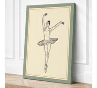 Ballet Dancer En Pointe Canvas Wall Art Print 36x24 Inch