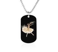 Ballet Dancer Fashion Memorial Necklaces Printed Titanium Steel Pendant Jewelry Novelty Picture Necklace Dog Tags for Men Women