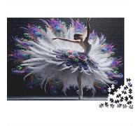 Ballet Dancer Feather 1000 Piece Jigsaw Puzzle Game Spring Petal Fantasy Dream Soft Scene Colourful And Detailedscenea Greatfestive Orfiller for Ages 10 Plus Puzzle Game for The Whole for Women,
