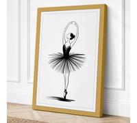 Ballet Dancer Geometric Canvas Wall Art Print 36x24 Inch (91 x 61 cm)
