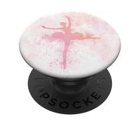 Ballet Dancer Girls Dance Pink Watercolor Ballerina PopSockets Adhesive PopGrip