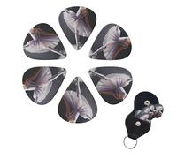 Ballet Dancer Guitar Picks 6 Pack, 0.46mm Thickness Celluloid Bass Pick with Leather Guitar Pick Holder Keychain Abstract Art Pics Plectrum for Acoustic Electric Guitar, Ukulele, Bass