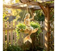 Ballet Dancer Hanging Planter, Winged Fairy Dancer Hanging Planter, Beige | 360° Rotating Decorative Ballerina Plant Holder for Spider Plants and Vines