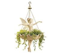 Ballet Dancer Hanging Planter, Winged Fairy Dancer Hanging Planter, Beige_A | 360° Rotating Decorative Ballerina Plant Holder for Spider Plants and Vines