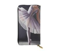 Ballet Dancer Leather Wallet RFID Blocking Credit Card Case Large Capacity Money Organizer with Zipper Pocket - Slim Minimalist Cash Wallet for Men Women Phone Clutch Gift