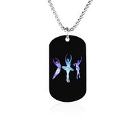 Ballet Dancer Men's Pendant Necklace for Women Customizable Jewelry Dog Tag Memorial Necklaces