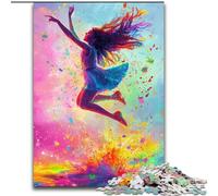 Ballet Dancer Oil Painting Jigsaw Puzzles for Adults Teenagers Jigsaws Puzzle, for Age 14 Years And over Stress Relief Christmas Game Presents for Women (26x38cm)