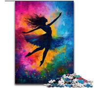 Ballet Dancer Oil Painting Jigsaw Puzzles for Adults Teenagers Jigsaws Puzzle, Suitable for Ages 14 And Up Toy Wall Decor Birthday And Unique Gifts (26x38cm)