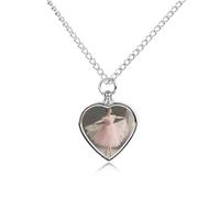 Ballet Dancer Pet Urn Necklace for Dog Cat Ashes Heart Cremation Keepsake Pendant Memorial Jewelry Gifts for Women Men