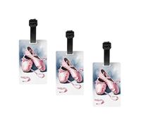 Ballet Dancer Print Fashion and Minimalist Luggage Label Suitcases Personalized Name Id Travel Identification Label with Adjustable Strap.