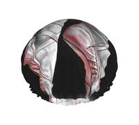 Ballet Dancer Print Shower Cap for Women Men, Reusable Double-Layer Fabric Bathing Cap Girls Hair Caps, 29 CM