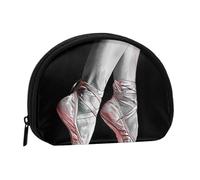 Ballet Dancer Printed Mini Coin Pouch, Shell Shape Zip Around Wallet, Small Zipper Pouch for Cash, Cards, Keys, Lipstick, Storage Pouch, Travel Organizer