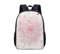 Ballet Dancer Silhouette Moon Backpack 17 Inch for Girls Teens School Butterfly Starry Night Sky Student Bag (04)