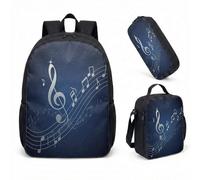 Ballet Dancer Silhouette Starry Night Backpack Set 3 Piece 17 Inch Artistic Dreamy School Bag for Students (09)