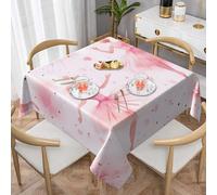 Ballet Dancer Square Tablecloth 145x145 cm Ballerina Table Clothes Indoor Outdoor Washable Table Covers for Kitchen Wedding Restaurant Buffet Party Decor