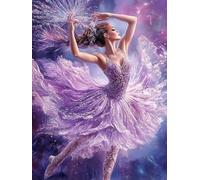 Ballet Dancer Stamped Cross Stitch Kits for Beginners Adults - Preprinted 11CT Easy Pattern Needlepoint Kits, Arts and Crafts for Home Decor (11.8x15.7inch) 325