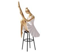 Ballet Dancer Statue - Resin Girl Art Sculpture | Graceful Ballerina Figurine | Home Decor Ornament for Desk, Bedroom, Living Room