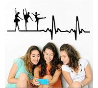 Ballet Dancer SVG Ballet Dancer Heartbeat My Heart Beats for Ballet SVG Dance Wall Stickers Art Decor Girls Room Sticker-57X24Cm