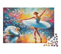Ballet Dancer Swan Jigsaw Puzzle for Adults 1000 Piece Jigsaw Puzzle Paper Elegant Artistic Scene Puzzle Game for Family Home Relaxation Focus Gift 70x50cm/1000pcs