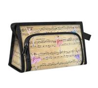 Ballet Dancer Vintage Music Note Travel Toiletry Bag for Women Men Girls Boys Multifunctional Makeup Pouch Bag Wash Toiletries Cosmetic Organizer Shower Bag
