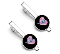 Ballet Dancer Yoga Fitness Silver Tie Clip Suit Accessories for Men Necktie Bar Set Pin Business Wedding