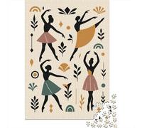 Ballet Dancers And Botanical Elements 1000 Piece Jigsaw Puzzle for Adults, 70x50cm/1000pcs, Screen-Free Leisure, Focused Puzzle Time And Year-Round Leisure