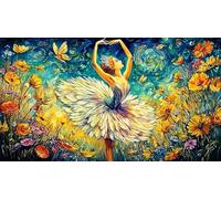 Ballet dancers in a rose filled palace Adult Jigsaws 1000 Pieces - Fun Challenging Game Recycled Paper Great Gift Idea for Home 38x52/1000pcs