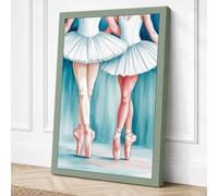 Ballet Dancers in Pointe Canvas Wall Art Print 24x16 Inch (61 x 41 cm)