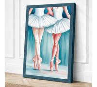 Ballet Dancers in Pointe Canvas Wall Art Print 24x16 Inch (61 x 41 cm)