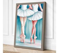 Ballet Dancers in Pointe Canvas Wall Art Print 30x20 Inch (76 x 51 cm)