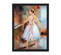 Ballet Dancing Barre Painting Large Framed Art Print Wall Poster 18x24 inch