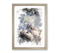 Ballet Dress Shoes Slipper No.1 V3 Modern Framed Print | A2 Oak Framed Wall Art | Ready to Hang | Modern Nature Picture | Living Room Bedroom Lounge Office