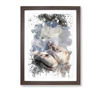 Ballet Dress Shoes Slipper No.1 V3 Modern Framed Print | A3 Walnut Framed Wall Art | Ready to Hang | Modern Nature Picture | Living Room Bedroom Lounge Office