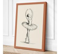 Ballet en Pointe Minimalist Canvas Wall Art Print 24x16 Inch
